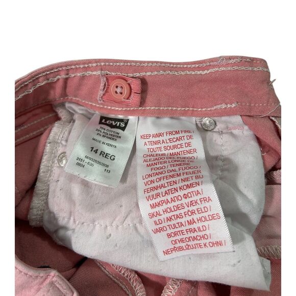 Levi's Kids Youth Girl's Cropped Denim Leggings Jeggings Pink Skinny Jeans Sz 14 - Picture 8 of 9